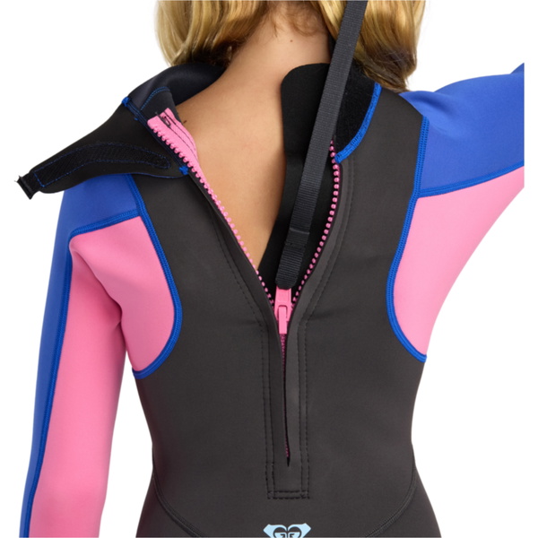 2026 Roxy Junior Prologue+ 2/2mm Long Sleeve Back Zip Shorty Wetsuit 26RW243501 - Cobalt
